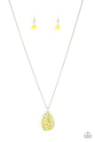 Gleaming Gardens - Yellow Necklace - Paparazzi Accessories Necklace Bedazzle Me Pretty Mobile Fashion Boutique