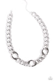 Gleaming Harmony - Silver Necklace - Paparazzi Accessories Necklace Bedazzle Me Pretty Mobile Fashion Boutique