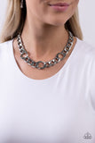 Gleaming Harmony - Silver Necklace - Paparazzi Accessories Necklace Bedazzle Me Pretty Mobile Fashion Boutique