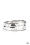 Gliding Gleam - Silver Bracelet - Paparazzi Accessories Bracelet Bedazzle Me Pretty Mobile Fashion Boutique