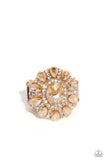GLIMMER and Spice - Gold Ring - Paparazzi Accessories Ring Bedazzle Me Pretty Mobile Fashion Boutique