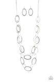 Glimmer Goals - Silver Necklace - Paparazzi Accessories Necklace Bedazzle Me Pretty Mobile Fashion Boutique