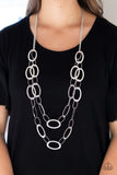 Glimmer Goals - Silver Necklace - Paparazzi Accessories Necklace Bedazzle Me Pretty Mobile Fashion Boutique