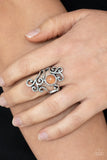 Glimmering Grapevines - Orange Ring - Paparazzi Accessories Ring Bedazzle Me Pretty Mobile Fashion Boutique