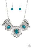 Glimmering Groves - Blue Necklace - Paparazzi Accessories Necklace Bedazzle Me Pretty Mobile Fashion Boutique