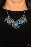 Glimmering Groves - Blue Necklace - Paparazzi Accessories Necklace Bedazzle Me Pretty Mobile Fashion Boutique