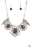 Glimmering Groves - Brown Necklace - Paparazzi Accessories Necklace Bedazzle Me Pretty Mobile Fashion Boutique