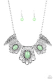 Glimmering Groves - Green Necklace - Paparazzi Accessories Necklace Bedazzle Me Pretty Mobile Fashion Boutique