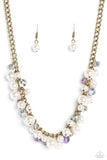 Glinting Goddess - Brass Necklace - Paparazzi Accessories Necklace Bedazzle Me Pretty Mobile Fashion Boutique