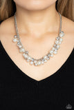 Glinting Goddess - Silver Necklace - Paparazzi Accessories Necklace Bedazzle Me Pretty Mobile Fashion Boutique