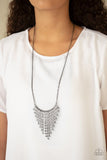 Glitter Bomb - Black Necklace - Paparazzi Accessories Necklace Bedazzle Me Pretty Mobile Fashion Boutique