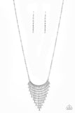 Glitter Bomb - White Necklace - Paparazzi Accessories Necklace Bedazzle Me Pretty Mobile Fashion Boutique