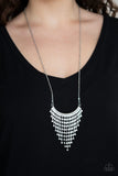 Glitter Bomb - White Necklace - Paparazzi Accessories Necklace Bedazzle Me Pretty Mobile Fashion Boutique