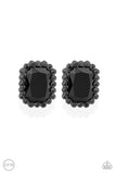 Glitter Enthusiast - Black Clip-On Earrings - Paparazzi Accessories Clip-On Earrings Bedazzle Me Pretty Mobile Fashion Boutique