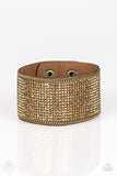 Glitter Gossip - Brass Bracelet - Paparazzi Accessories Bracelet Bedazzle Me Pretty Mobile Fashion Boutique