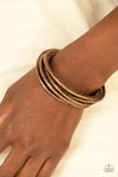 Glitter-tastic! - Brown Bracelet - Paparazzi Accessories Bracelet Bedazzle Me Pretty Mobile Fashion Boutique