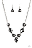 Glittering Geometrics - Silver Necklace - Paparazzi Accessories Necklace Bedazzle Me Pretty Mobile Fashion Boutique