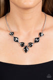 Glittering Geometrics - Silver Necklace - Paparazzi Accessories Necklace Bedazzle Me Pretty Mobile Fashion Boutique