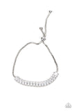 Glitz and Glimmer - White Bracelet - Paparazzi Accessories Bracelet Bedazzle Me Pretty Mobile Fashion Boutique