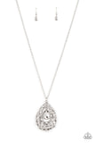 Glitz and GLOW - White Necklace - Paparazzi Accessories Necklace Bedazzle Me Pretty Mobile Fashion Boutique