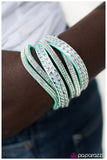 Glitz Blitz - Green Bracelet - Paparazzi Accessories Bracelet Bedazzle Me Pretty Mobile Fashion Boutique