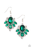 Glitzy Go-Getter - Green Earrings - Paparazzi Accessories Earrings Bedazzle Me Pretty Mobile Fashion Boutique