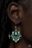 Glitzy Go-Getter - Green Earrings - Paparazzi Accessories Earrings Bedazzle Me Pretty Mobile Fashion Boutique