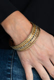 Glitzy Grunge - Gold Bracelet - Paparazzi Accessories Bracelet Bedazzle Me Pretty Mobile Fashion Boutique