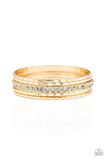 Glitzy Grunge - Gold Bracelet - Paparazzi Accessories Bracelet Bedazzle Me Pretty Mobile Fashion Boutique