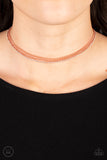 Glitzy Gusto - Copper Necklace - Paparazzi Accessories Necklace Bedazzle Me Pretty Mobile Fashion Boutique