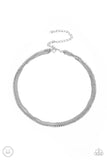 Glitzy Gusto - White Necklace - Paparazzi Accessories Necklace Bedazzle Me Pretty Mobile Fashion Boutique