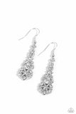 GLITZY on All Counts - White Earrings - Paparazzi Accessories Earrings Bedazzle Me Pretty Mobile Fashion Boutique