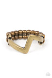 Global Shock - Brass Ring - Paparazzi Accessories Ring Bedazzle Me Pretty Mobile Fashion Boutique