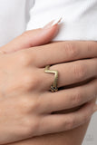 Global Shock - Brass Ring - Paparazzi Accessories Ring Bedazzle Me Pretty Mobile Fashion Boutique
