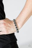 Globetrotter Goals - Black Bracelet - Paparazzi Accessories Bracelet Bedazzle Me Pretty Mobile Fashion Boutique