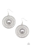Glorified Glitz - Silver Earrings - Paparazzi Accessories Earrings Bedazzle Me Pretty Mobile Fashion Boutique
