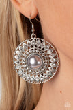 Glorified Glitz - Silver Earrings - Paparazzi Accessories Earrings Bedazzle Me Pretty Mobile Fashion Boutique