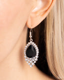 Glorious Glimmer - Black Earrings - Paparazzi Accessories Earrings Bedazzle Me Pretty Mobile Fashion Boutique
