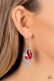 Glorious Glimmer - Red Earrings - Paparazzi Accessories Earrings Bedazzle Me Pretty Mobile Fashion Boutique