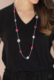 Glossy Glamorous - Pink Necklace - Paparazzi Accessories Necklace Bedazzle Me Pretty Mobile Fashion Boutique
