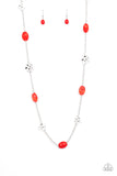 Glossy Glamorous - Red Necklace - Paparazzi Accessories Necklace Bedazzle Me Pretty Mobile Fashion Boutique