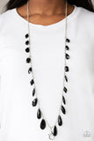 GLOW And Steady Wins The Race - Black Lanyard - Paparazzi Accessories Lanyard Bedazzle Me Pretty Mobile Fashion Boutique