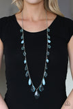 GLOW And Steady Wins The Race - Blue Necklace - Paparazzi Accessories Necklace Bedazzle Me Pretty Mobile Fashion Boutique