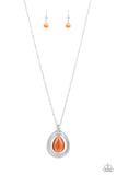 GLOW and Tell - Orange Necklace - Paparazzi Accessories Necklace Bedazzle Me Pretty Mobile Fashion Boutique