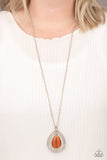 GLOW and Tell - Orange Necklace - Paparazzi Accessories Necklace Bedazzle Me Pretty Mobile Fashion Boutique