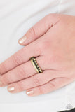 Glow By Glow - Brass Ring - Paparazzi Accessories Ring Bedazzle Me Pretty Mobile Fashion Boutique