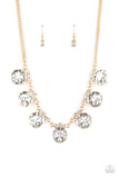 GLOW-Getter Glamour - Gold Necklace - Paparazzi Accessories Necklace Bedazzle Me Pretty Mobile Fashion Boutique