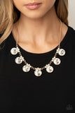 GLOW-Getter Glamour - Gold Necklace - Paparazzi Accessories Necklace Bedazzle Me Pretty Mobile Fashion Boutique