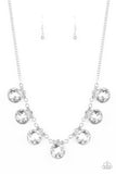 GLOW-Getter Glamour - White Necklace - Paparazzi Accessories Necklace Bedazzle Me Pretty Mobile Fashion Boutique