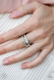 GLOW Me Away - White Ring - Paparazzi Accessories Ring Bedazzle Me Pretty Mobile Fashion Boutique